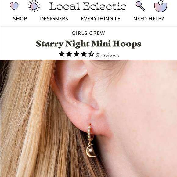 Starry Night Mini Gold Opal Hoops Earrings Huggies - Picture 14 of 16